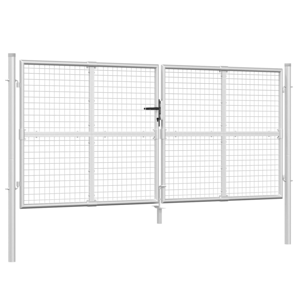 Poartă de grădină din plasă argintie 300x175 cm oțel galvanizat - 1 | YEO