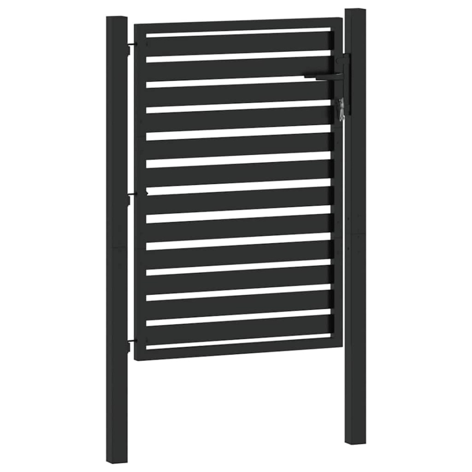 Poarta de gradina incuiabil neagra 100x120 cm aluminiu - 3 | YEO