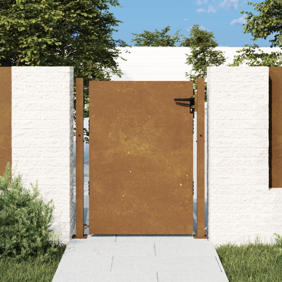 Poartă pentru grădină, 105x155 cm, oțel corten