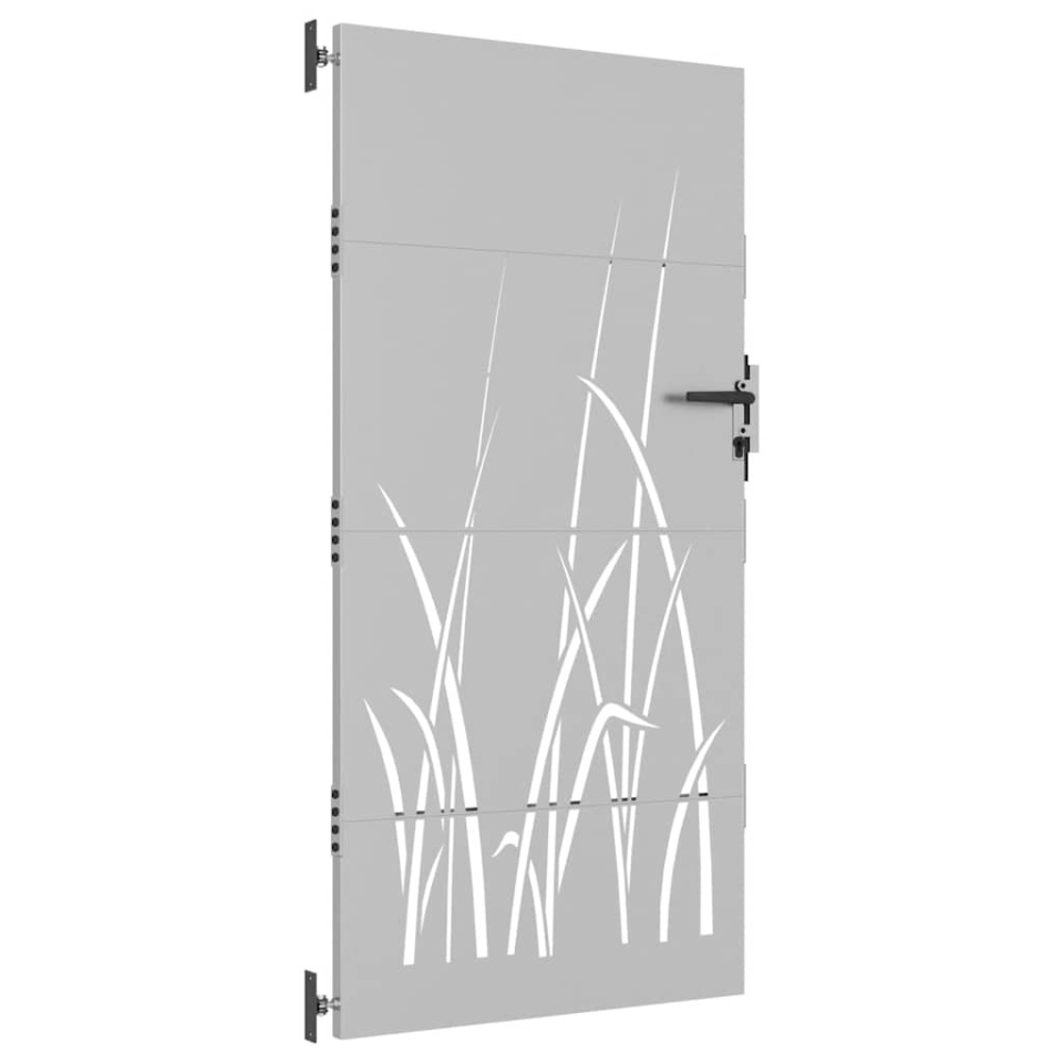 Poartă pentru grădină, 85x175 cm, oțel corten, model iarbă - 2 | YEO
