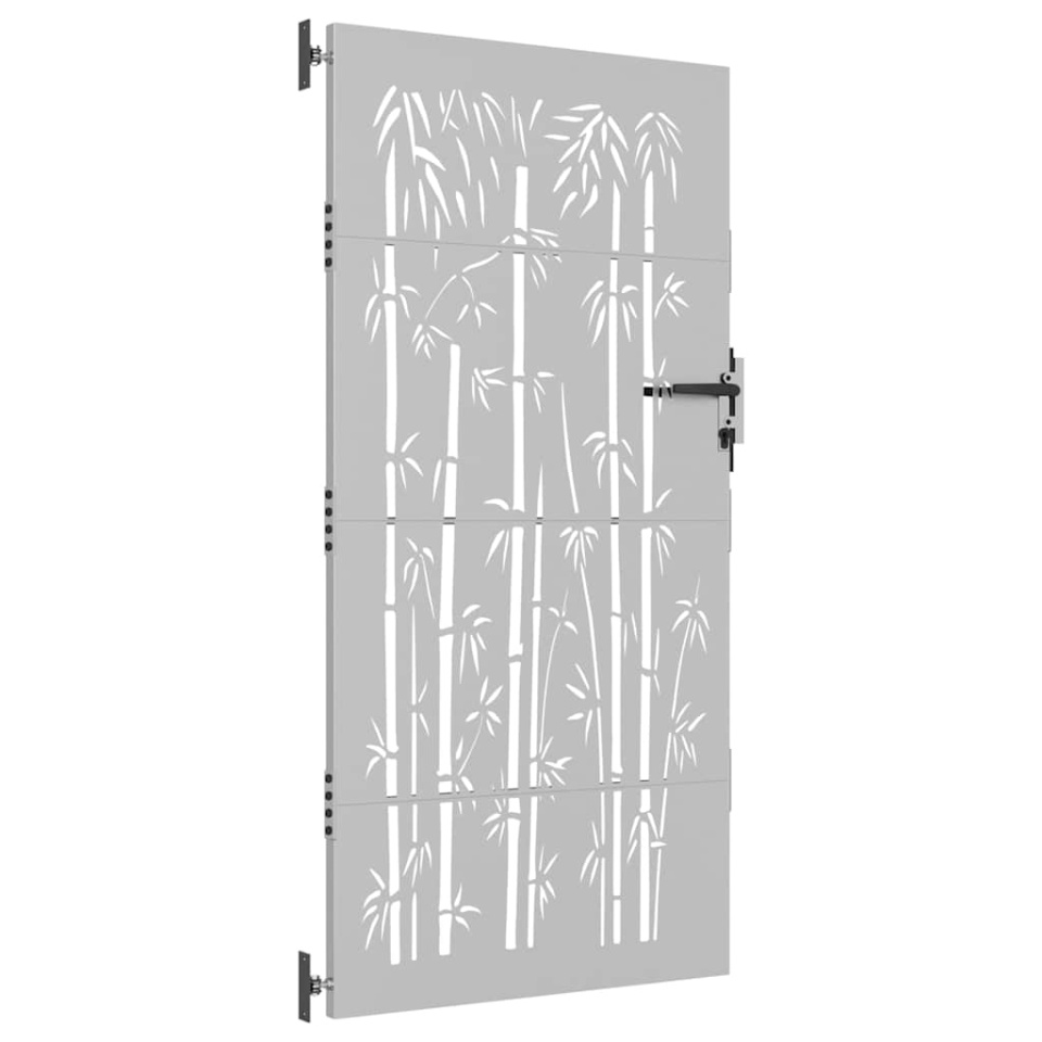 Poartă pentru grădină, 85x200 cm, oțel corten, model bambus - 2 | YEO