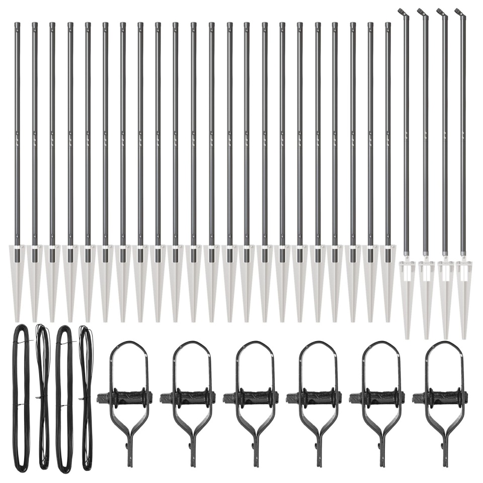 Posturi de gard cu vârf 26 buc Ø32 mm 140 cm Oțel galvanizat - 1 | YEO