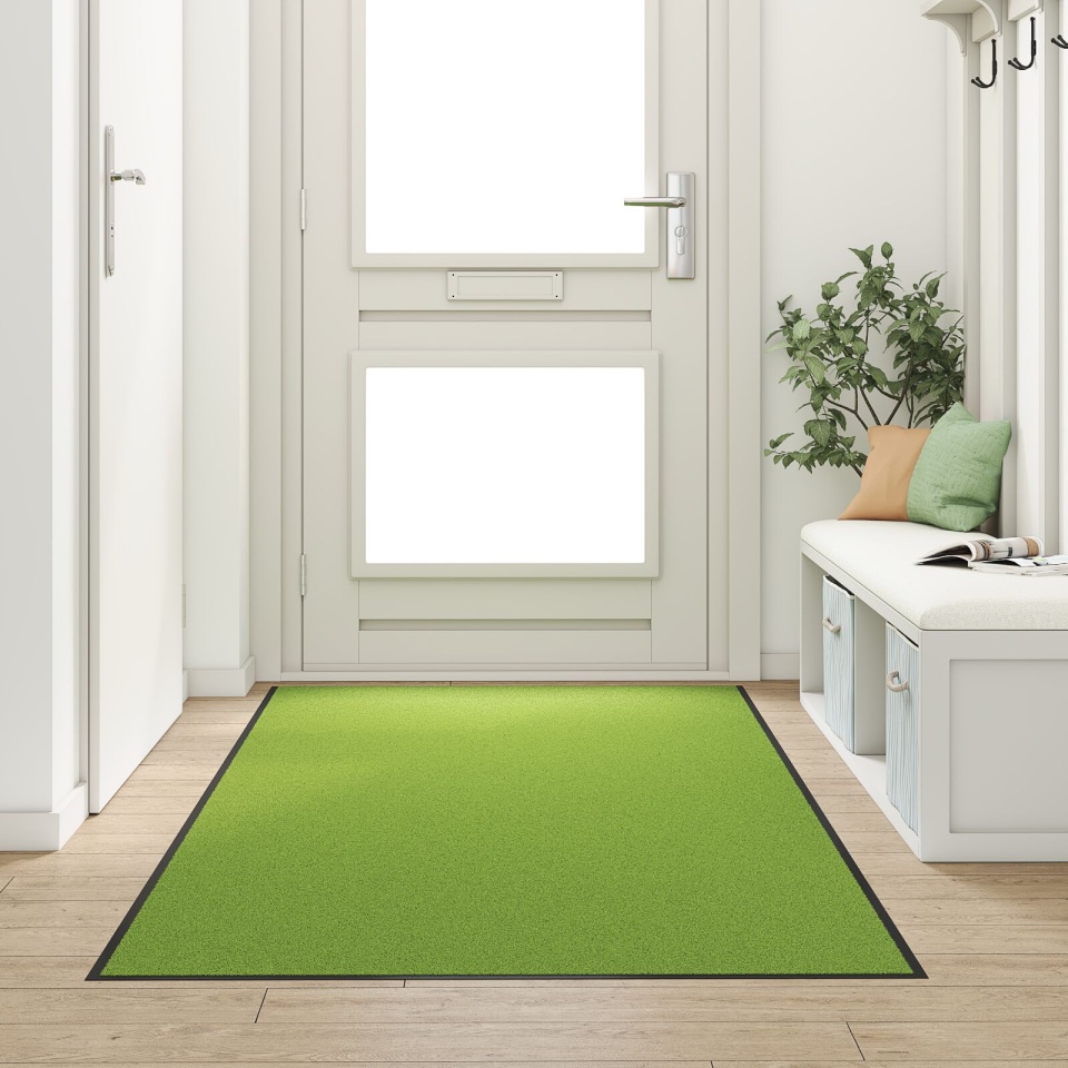 Preș de ușă care se spală, verde, 120x250 cm