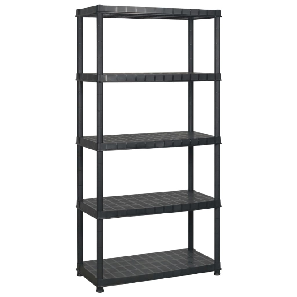 Raft de depozitare 5 niveluri negru 274,5x45,7x185 cm, plastic - 1 | YEO