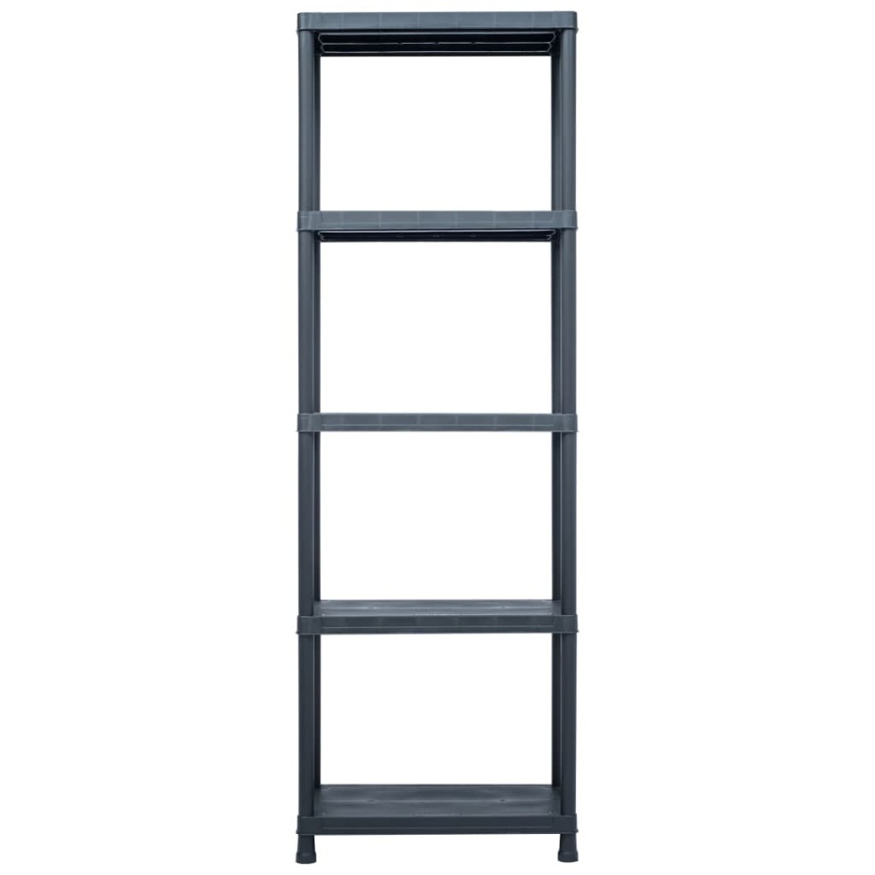 Rafturi de depozitare 5 buc. negru 60x30x180 cm plastic 125 kg - 2 | YEO