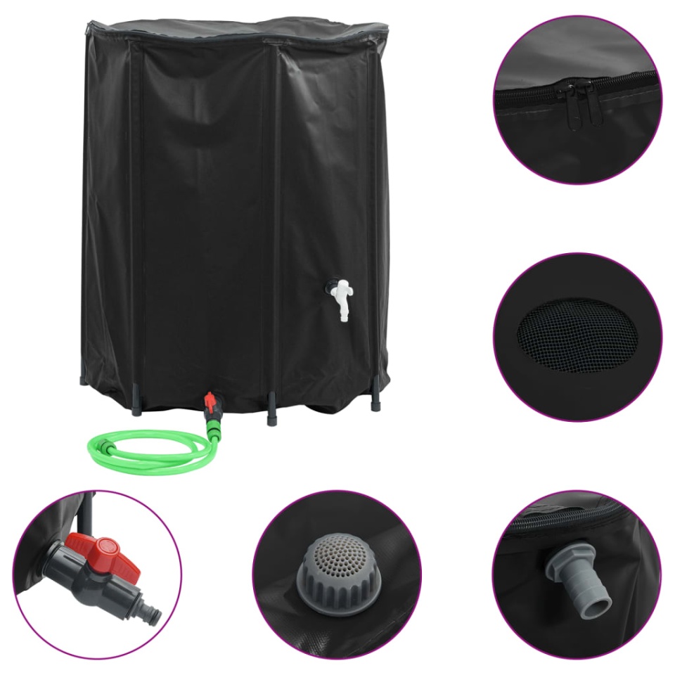 Rezervor de apă cu robinet, pliabil, 1250 L, PVC - 1 | YEO