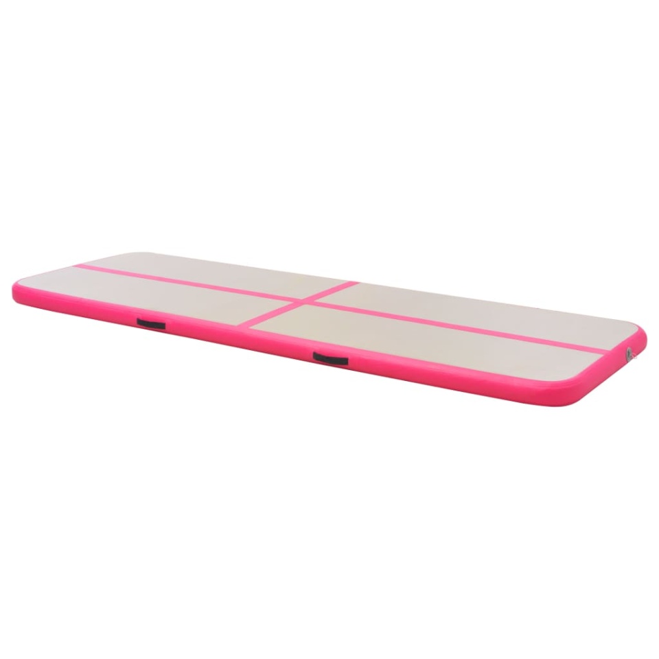 Saltea gimnastică gonflabilă cu pompă roz 400x100x10cm PVC - 3 | YEO
