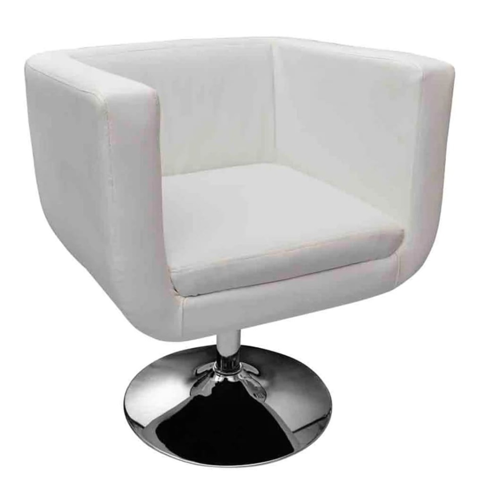 Scaun de bar, alb, piele ecologică - 1 | YEO