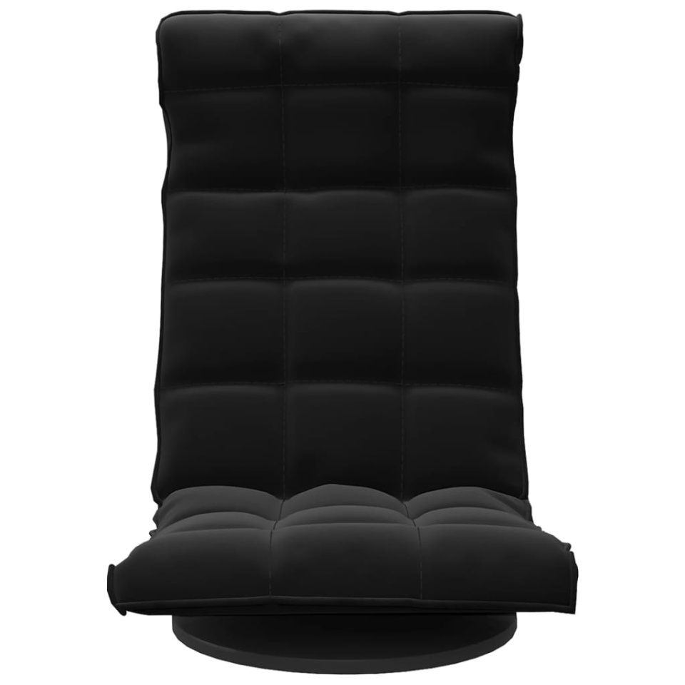 Scaun de podea pivotant, negru, catifea - 2 | YEO