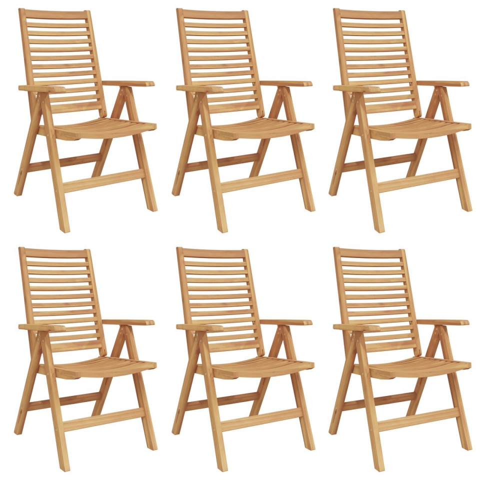 Scaune de Grădină Pliabile 6 pcs Lemn Masiv Tec, Scaune de Grădină 2 pcs Lemn Masiv Tec - 1 | YEO