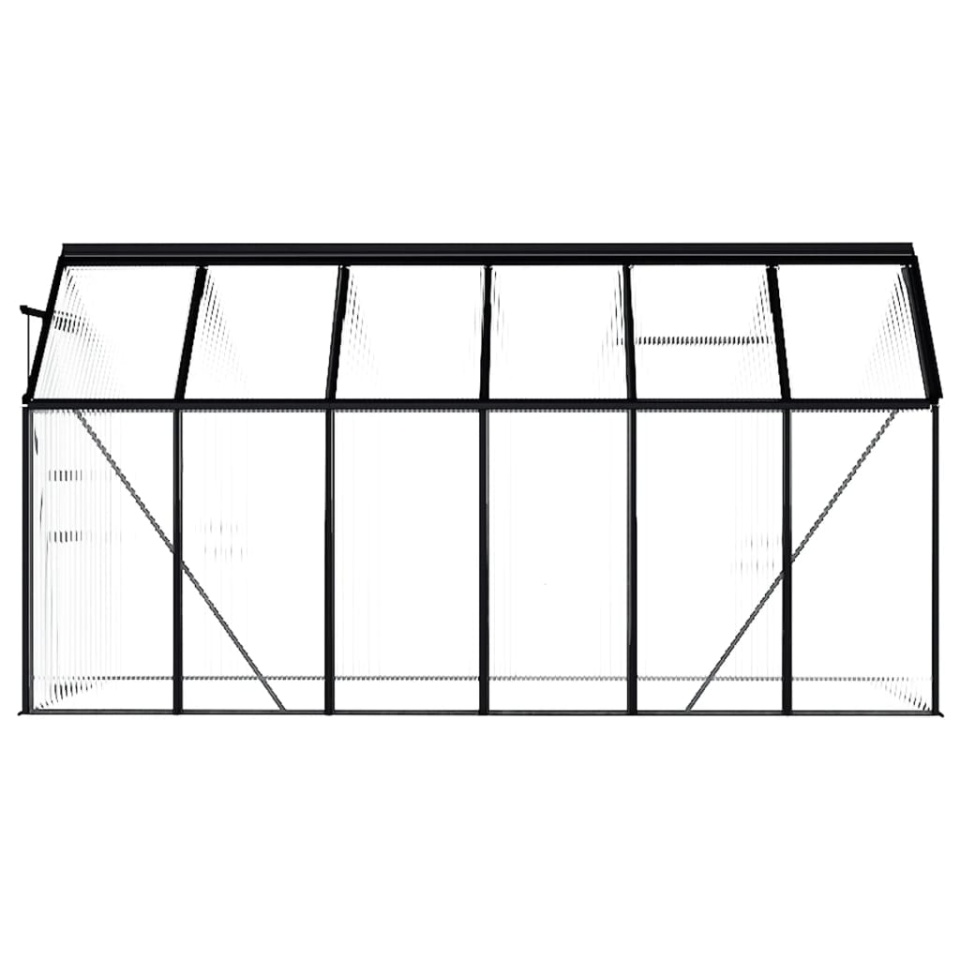 Seră, antracit, 7,03 m², aluminiu - 3 | YEO