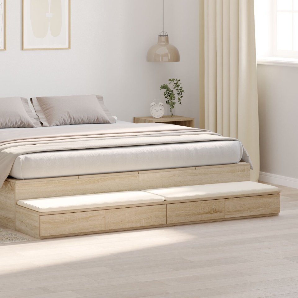 Sertare pentru Pat Stejar Sonoma 200x36,5x16,5 cm Lemn Compus