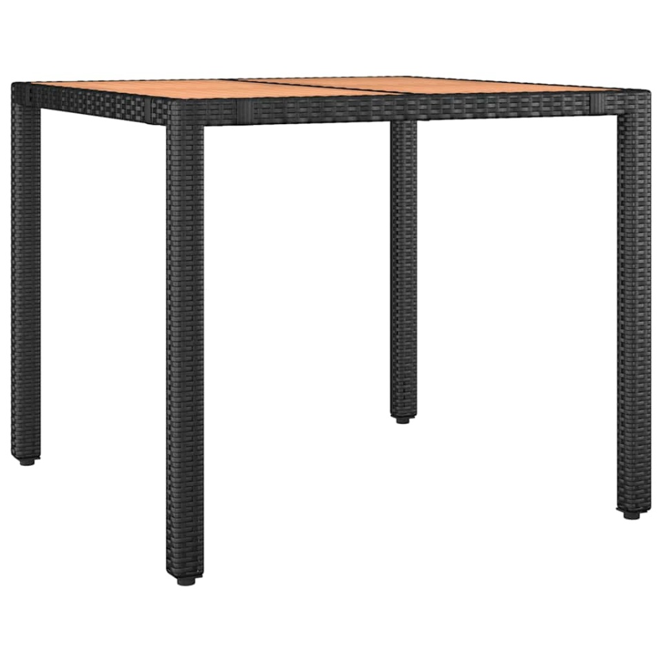Set bistro de grădină cu perne, 5 piese, negru, poliratan - 3 | YEO