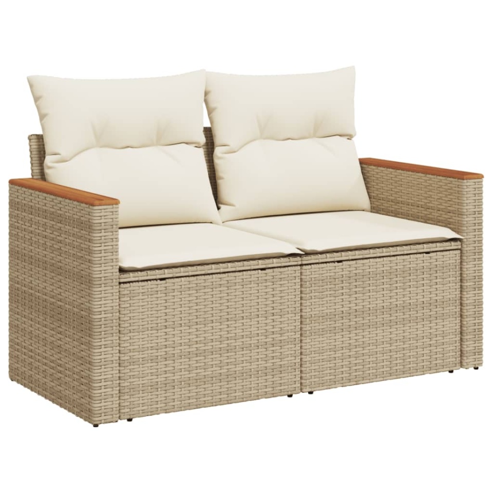 Set canapele de grădină, 13 piese, cu perne, bej, poliratan - 2 | YEO