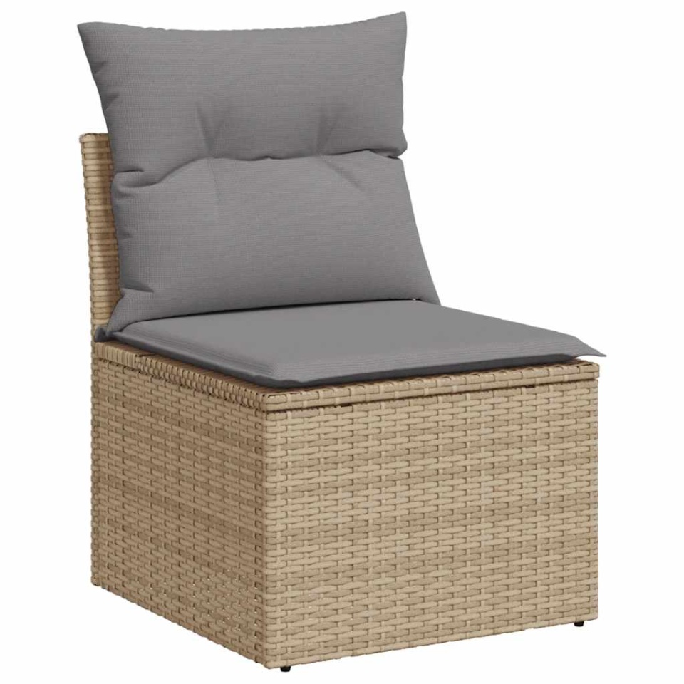 Set canapele de grădină cu perne, 10 piese, bej, poliratan - 2 | YEO