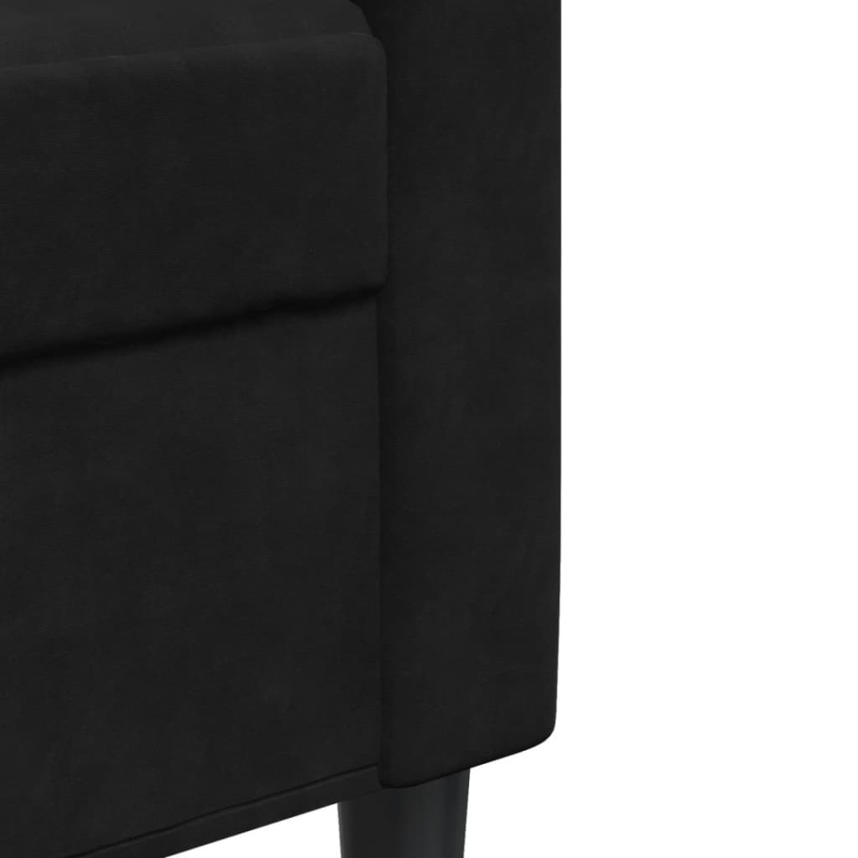Set de canapele cu perne, 2 piese, negru, catifea - 4 | YEO