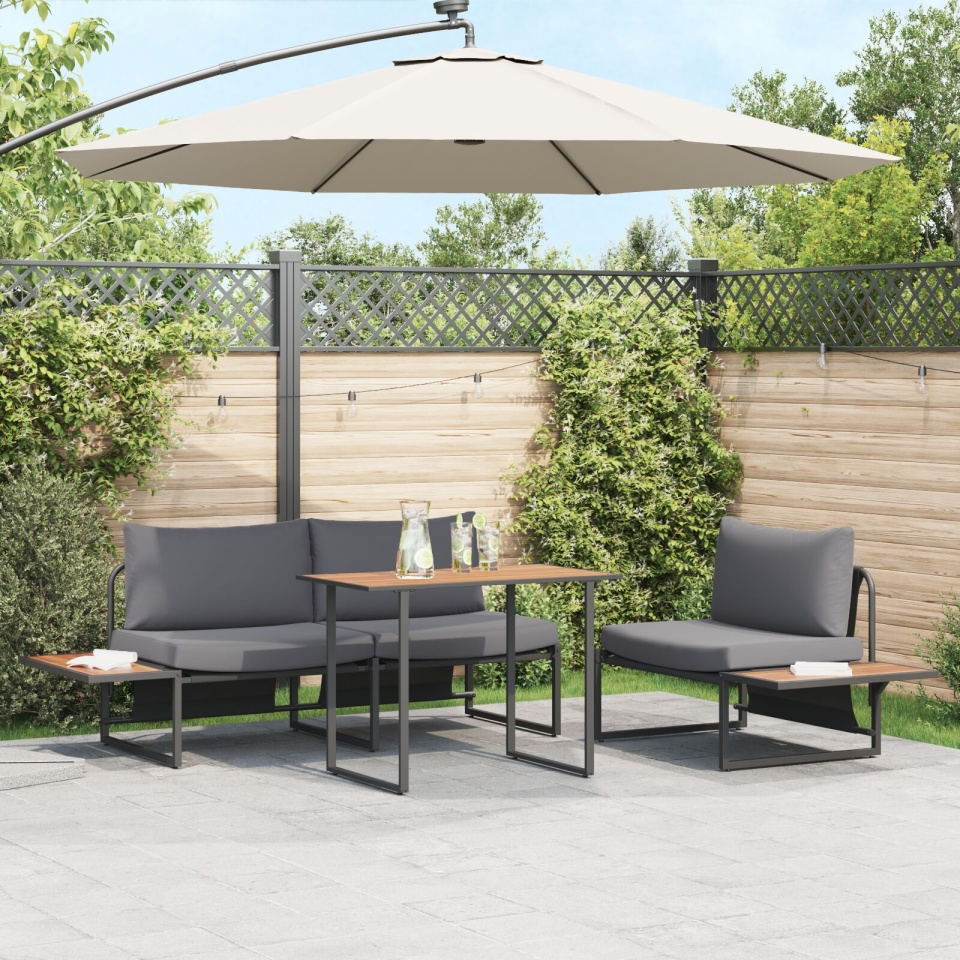 Set de dining pentru grădină 3 piese cu perne antracit - 3 | YEO