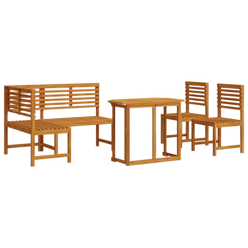 Set de dining pentru grădină 4 piese - Lemn de acacia masiv - 1 | YEO