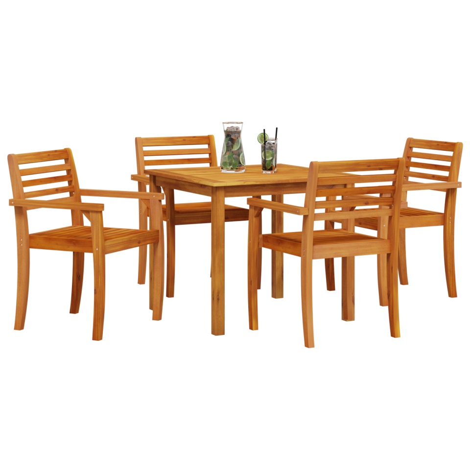 Set de dining pentru grădină , 5 piese, din lemn masiv de acacia - 2 | YEO