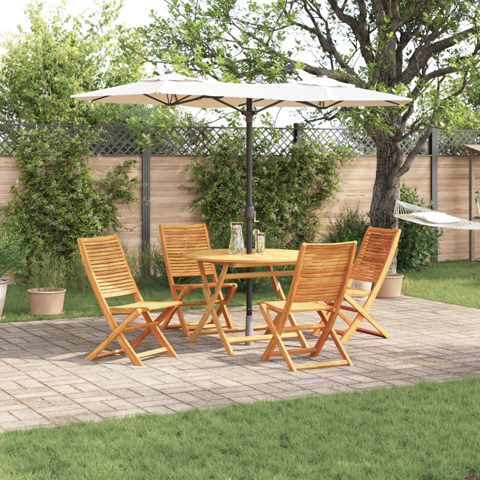 Set de dining pentru grădină din 5 piese din lemn solid de acacia