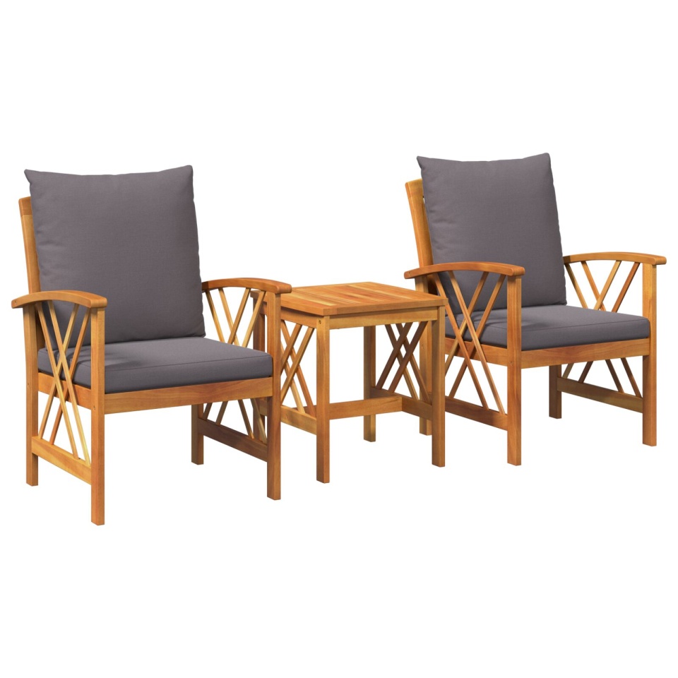 Set de lounge pentru grădină , 3 piese, cu perne, din lemn masiv de acacia - 1 | YEO