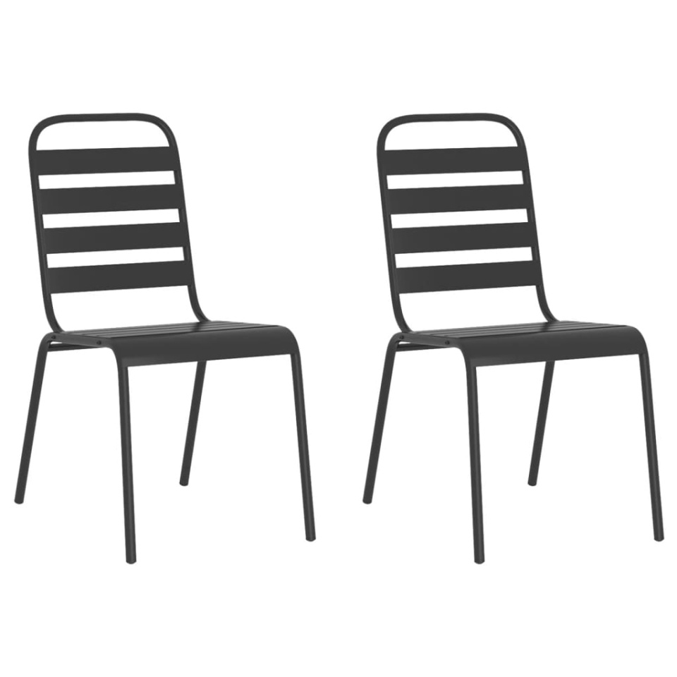 Set de masă grădină, 3 piese, antracit, oțel - 3 | YEO