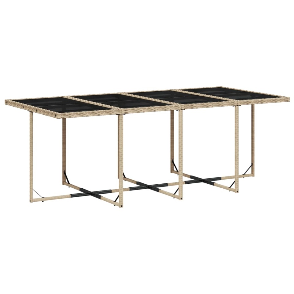 Set de masă pentru grădină, 9 piese, cu perne, bej, poliratan - 3 | YEO