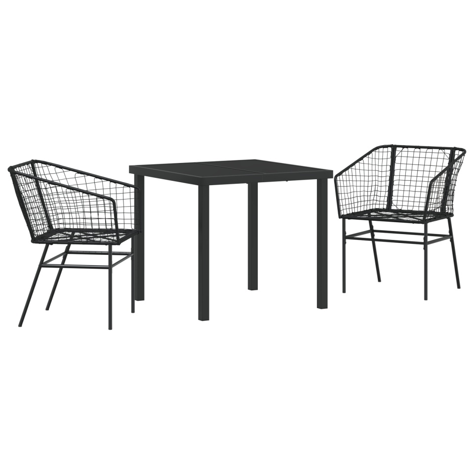 Set de Mobilier de Grădină 3 Piese Negru Poliratan - 1 | YEO