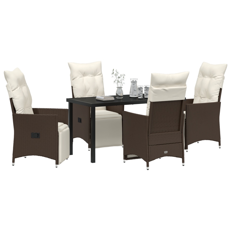 Set de mobilier de grădină 5 piese cu perne Maro Poliratan - 2 | YEO