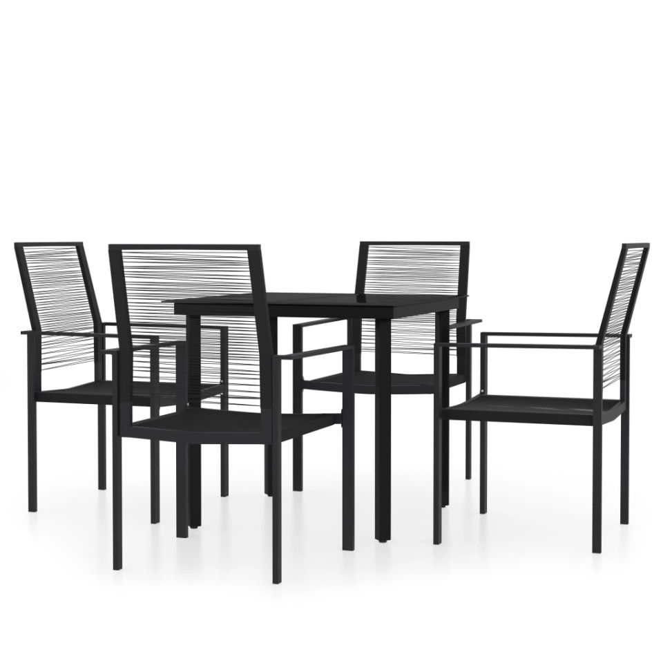 Set de mobilier pentru grădină, 5 piese, negru - 1 | YEO