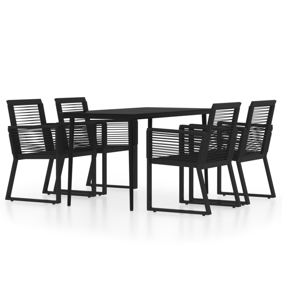 Set de mobilier pentru grădină, 5 piese, negru - 1 | YEO