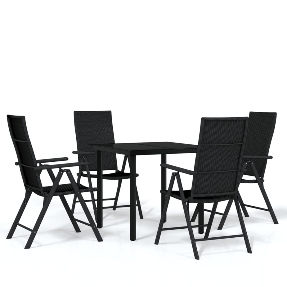 Set de mobilier pentru grădină, 5 piese, negru - 1 | YEO