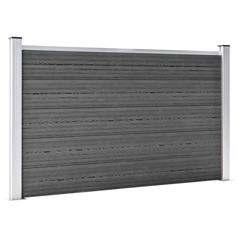 Set de panouri de gard, negru, 872 x 105 cm, WPC - 2 | YEO
