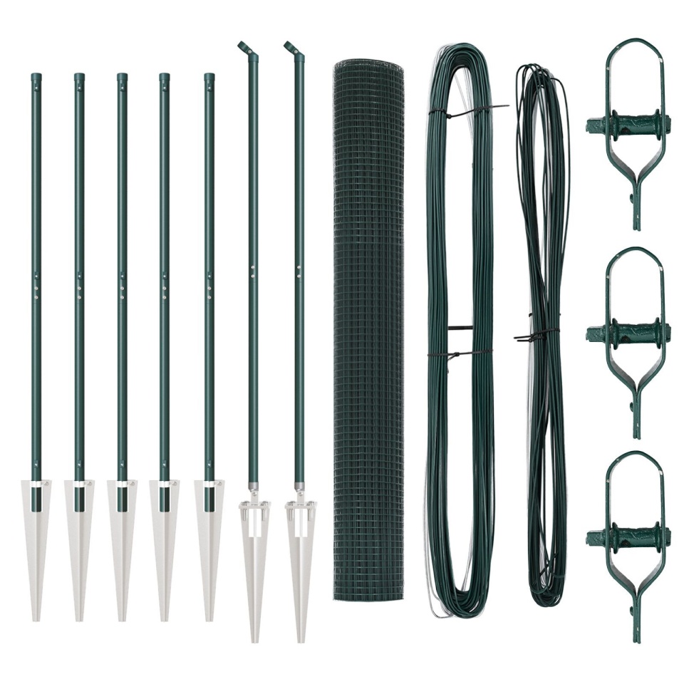 Set de Stâlpi de Gard Verde Set de 2 Verde Metal 10 x 1 m - 1 | YEO