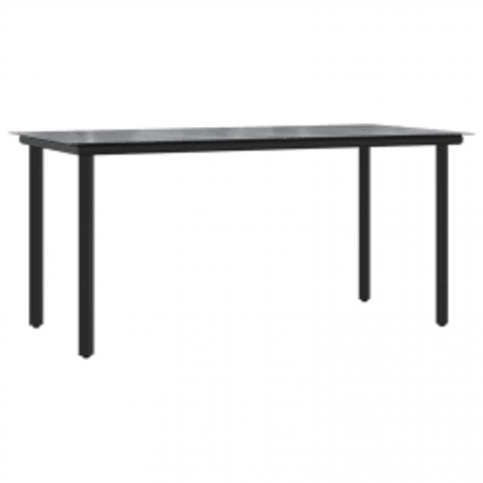 Set de sufragerie de grădină 5 piese neagră Sticlă Poly Rattan - 3 | YEO