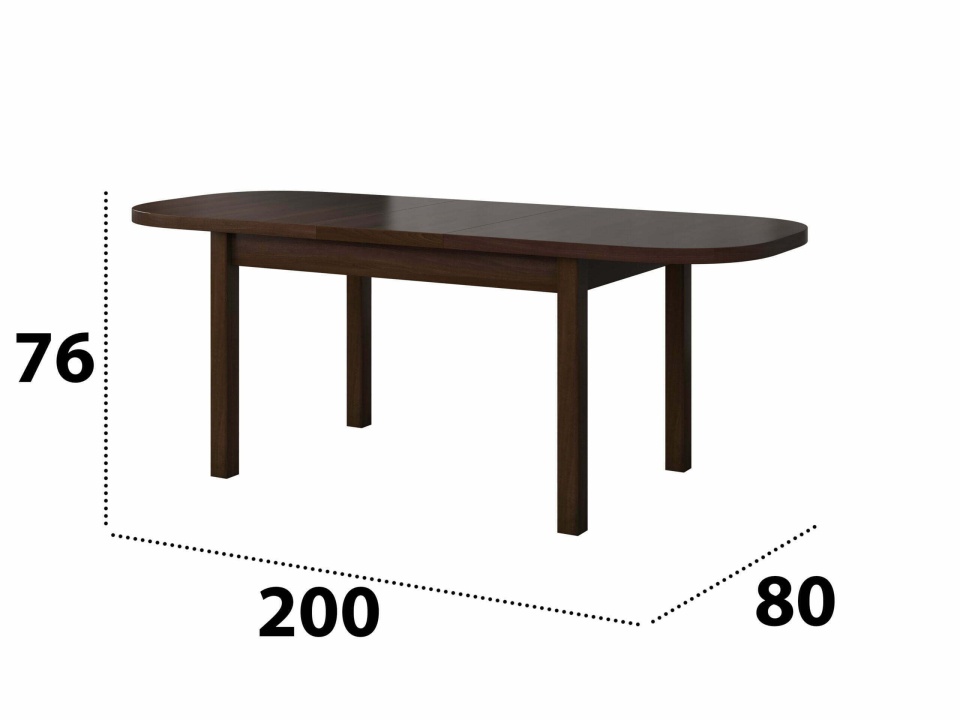 Set masa extensibila 160x200cm cu 4 scaune tapitate, mb-12 venus1 si s-38 boss4 o15, nuc, lemn masiv de fag, stofa - 3 | YEO