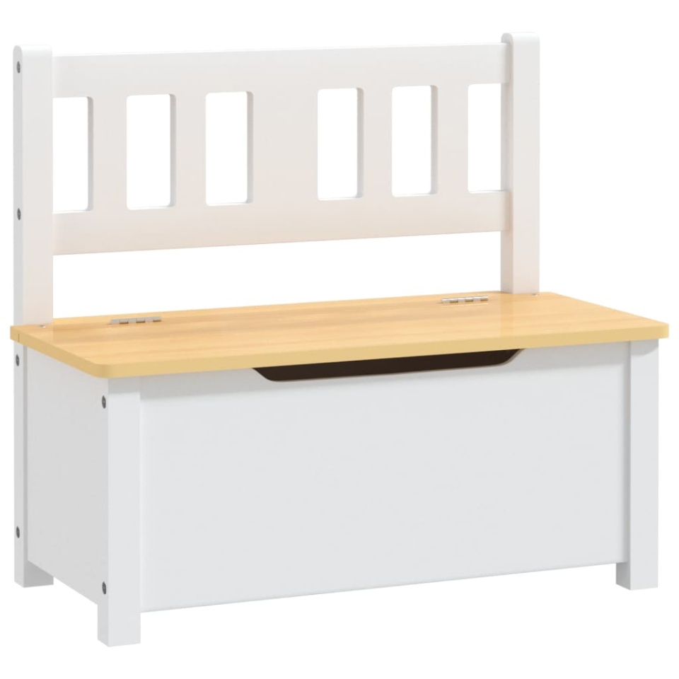 Set masă&scaune pentru copii, 4 piese, alb și bej, MDF - 3 | YEO