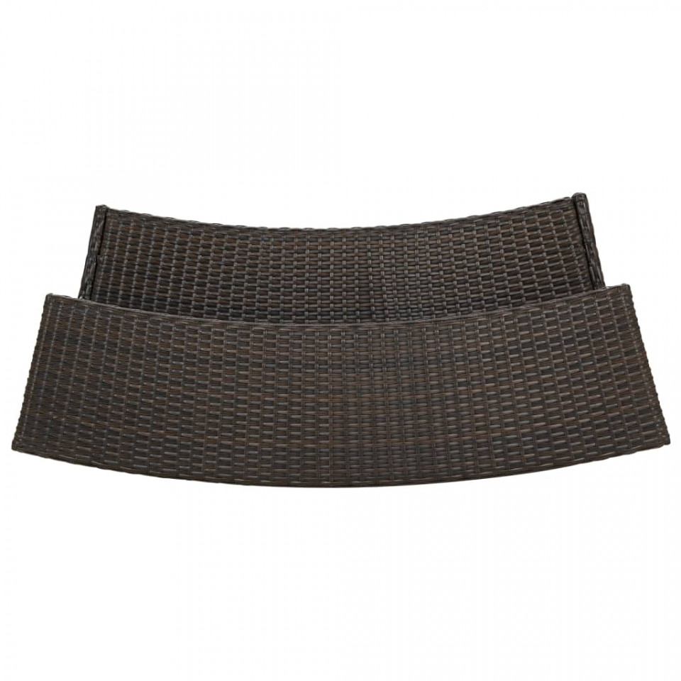 Set mobilier bar de grădină cu perne, 3 piese, maro - 4 | YEO