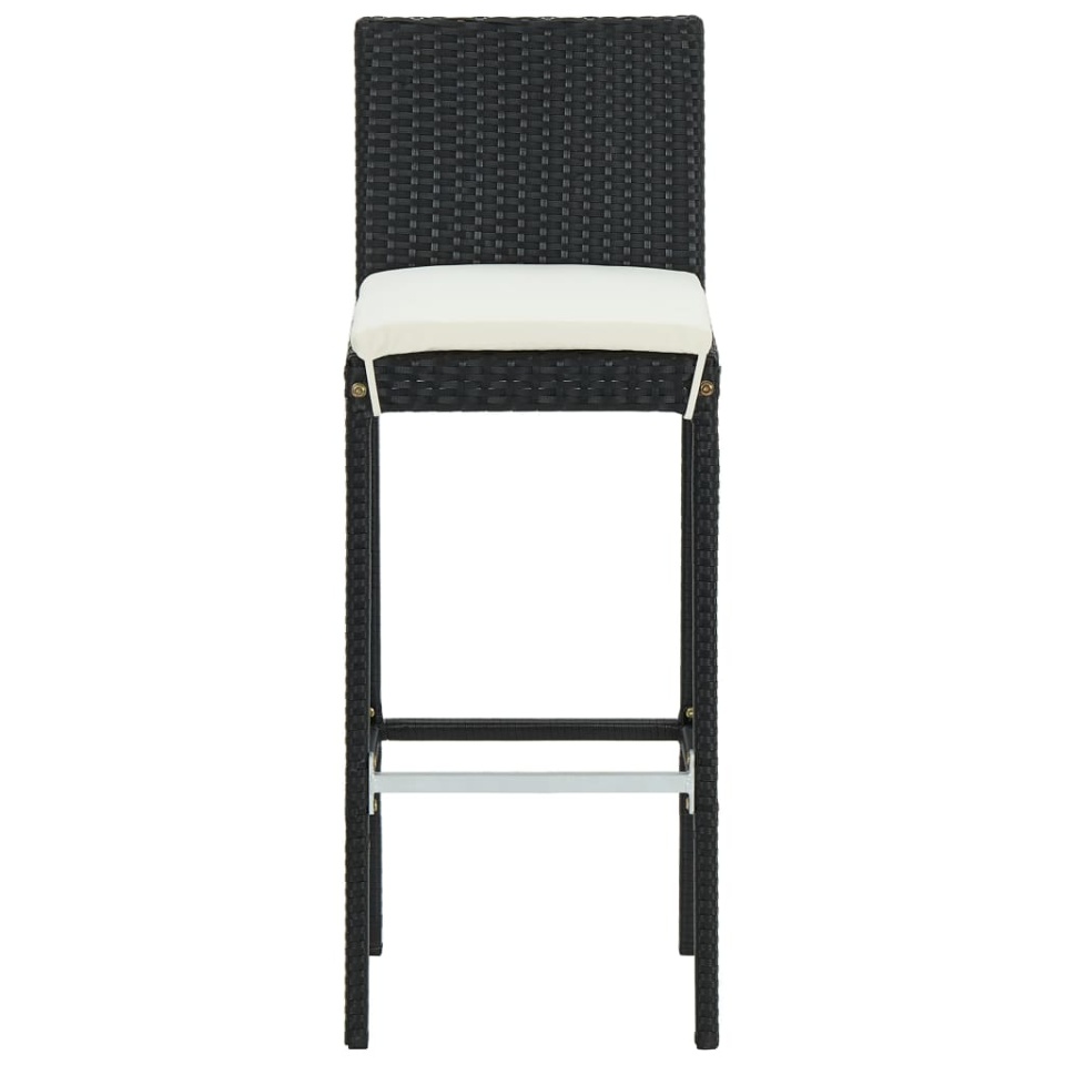 Set mobilier bar de grădină cu perne, 5 piese, negru - 3 | YEO