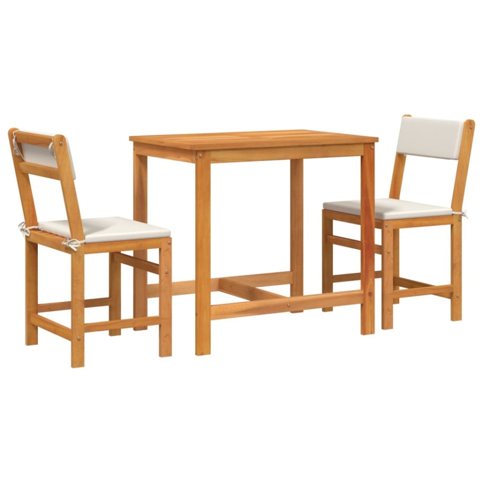 Set mobilier de balcon cu perne, 3 piese, lemn masiv acacia - 1 | YEO