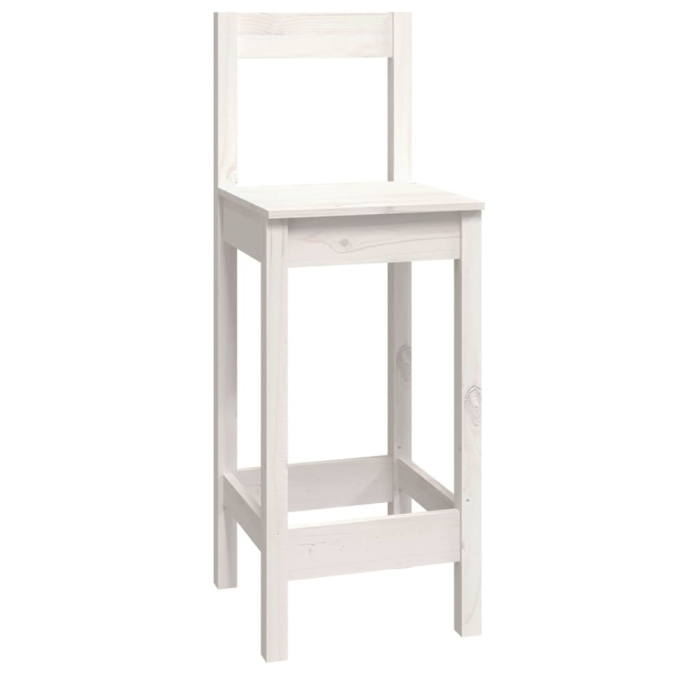 Set mobilier de bar, 9 piese, alb, lemn masiv de pin - 3 | YEO