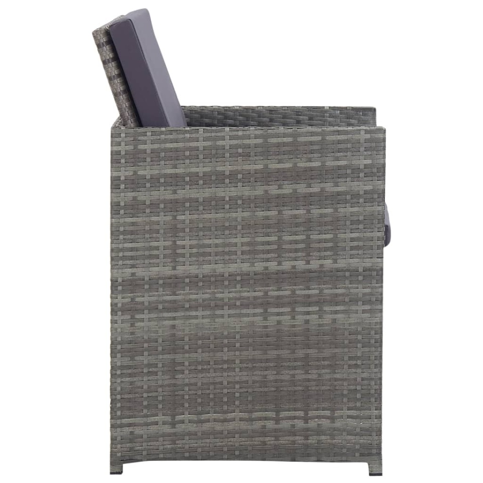 Set mobilier de exterior 13 piese antracit poliratan și acacia - 3 | YEO