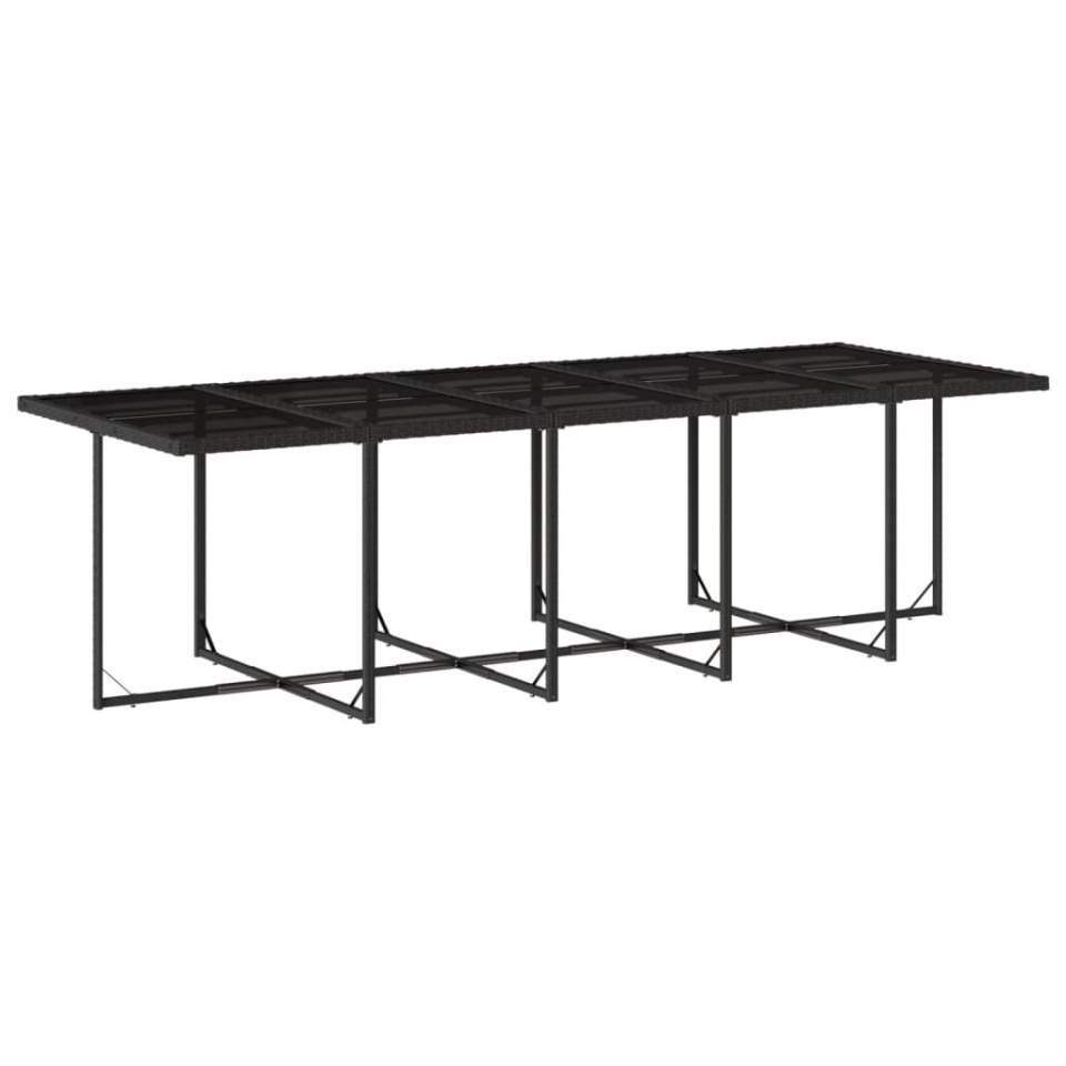 Set mobilier de exterior cu perne, 11 piese, negru, poliratan - 3 | YEO