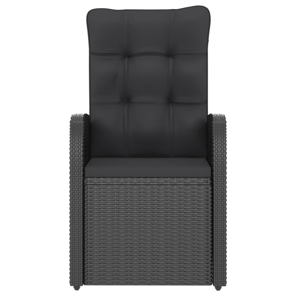 Set mobilier de exterior cu perne, 11 piese, negru, poliratan - 3 | YEO