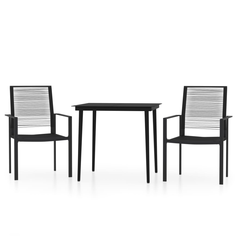 Set mobilier de grădină, 3 piese, negru - 1 | YEO