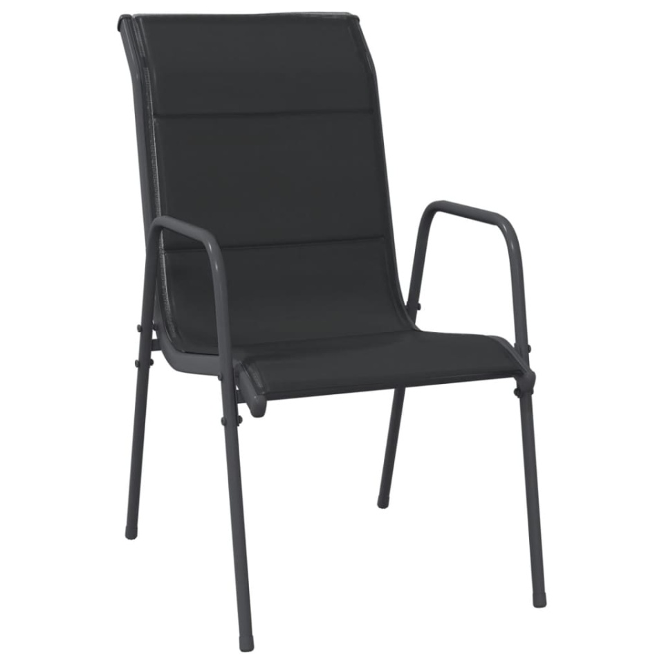 Set mobilier de grădină, 5 piese, negru, oțel și textilenă - 2 | YEO