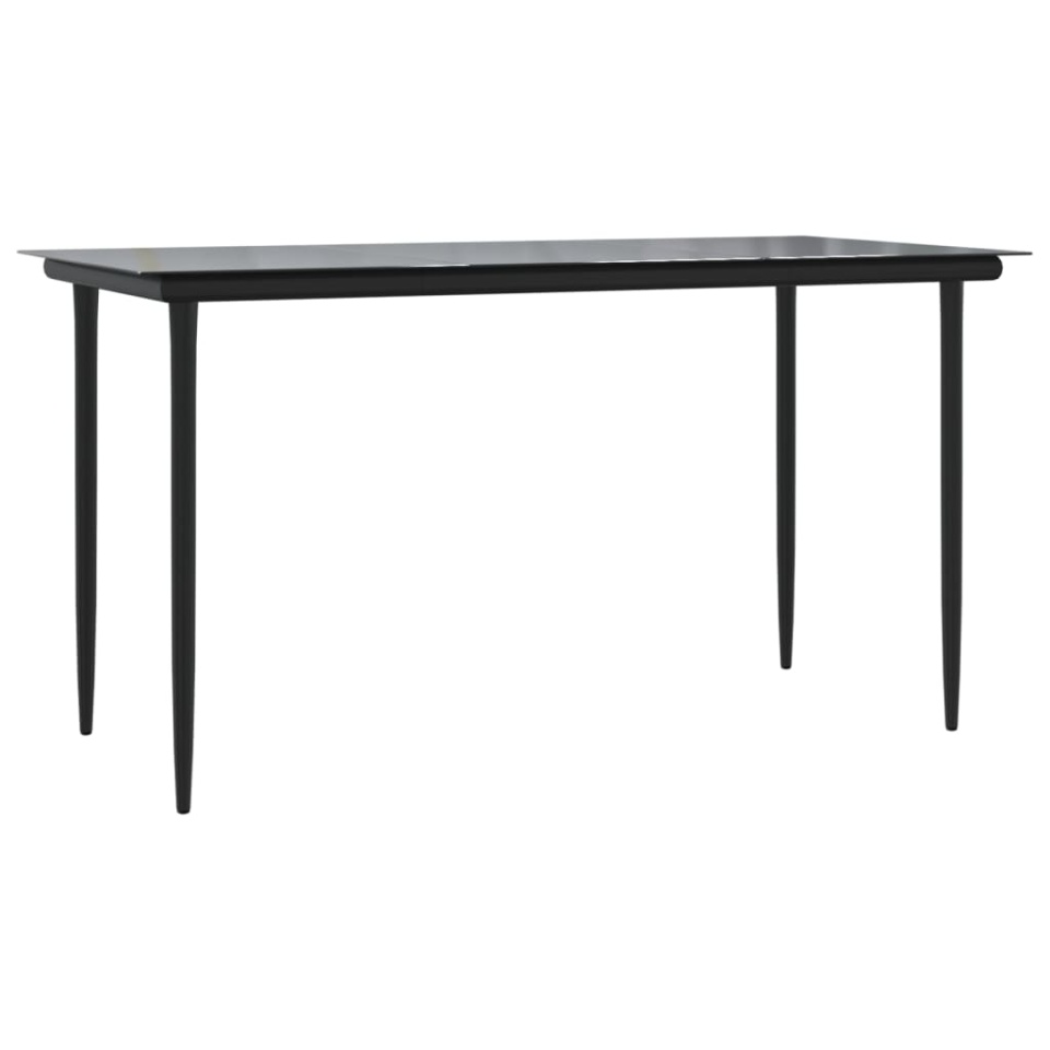 Set mobilier de grădină, 5 piese, negru, oțel și textilenă - 3 | YEO