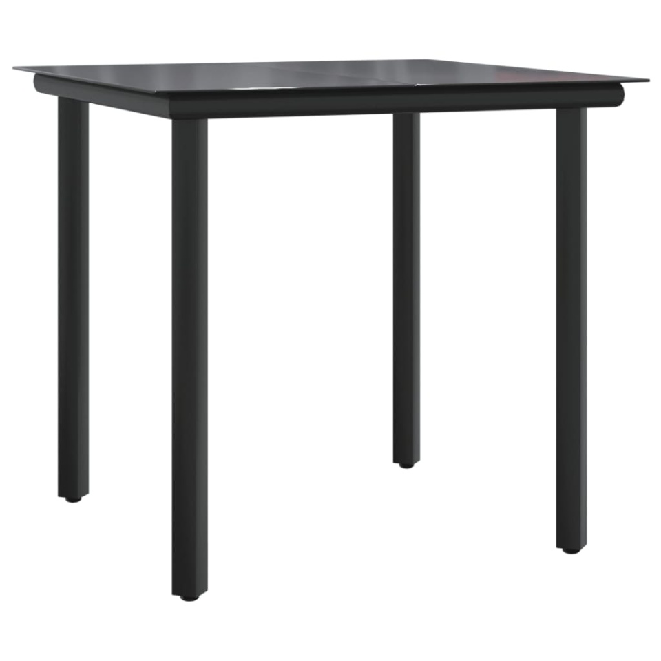 Set mobilier de grădină, 5 piese, negru, oțel și textilenă - 3 | YEO