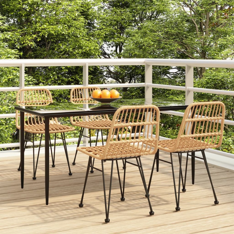 Set mobilier de grădină, 5 piese, poliratan