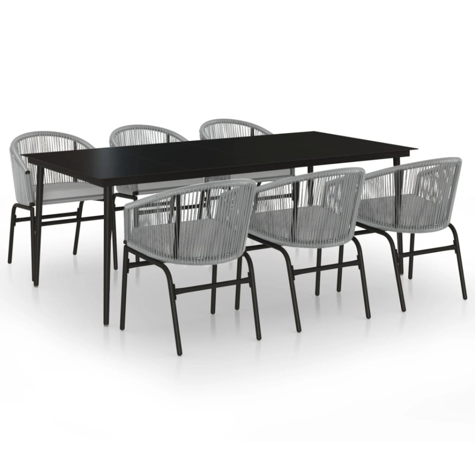 Set mobilier de grădină, 7 piese, gri - 1 | YEO